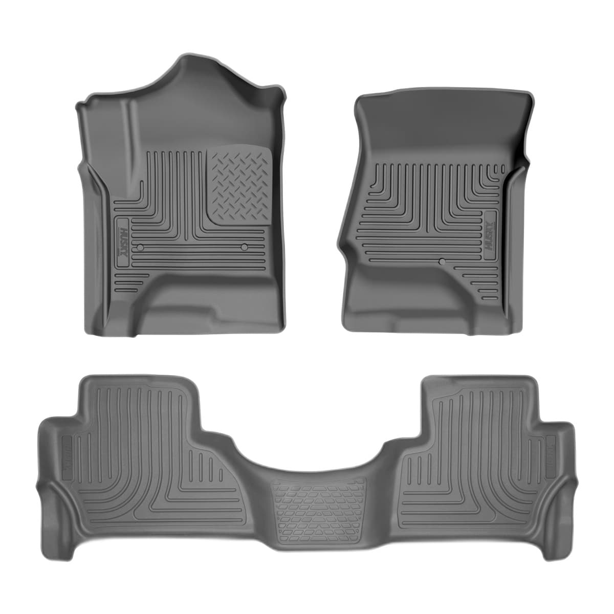 Husky Liners WeatherBeater Front & 2nd Row Floor Liners | 2015-2020 Cadillac Escalade Standard Models Only (Excludes ESV), Black