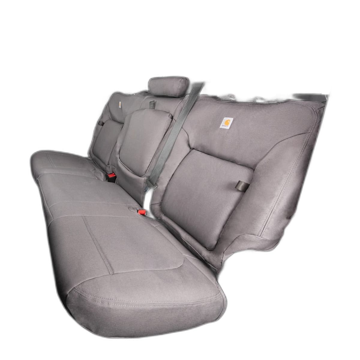 Covercraft Carhartt PrecisionFit Custom Seat Covers | 2nd Row, 2019-2026 Chevrolet Silverado 1500 & GMC Sierra 1500 Crew Cab, Gravel, No Seatback storage bins