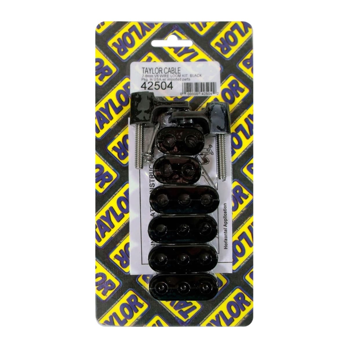 Taylor Cable V6 Horizontal Wire Loom Kit - 7-8mm, Black