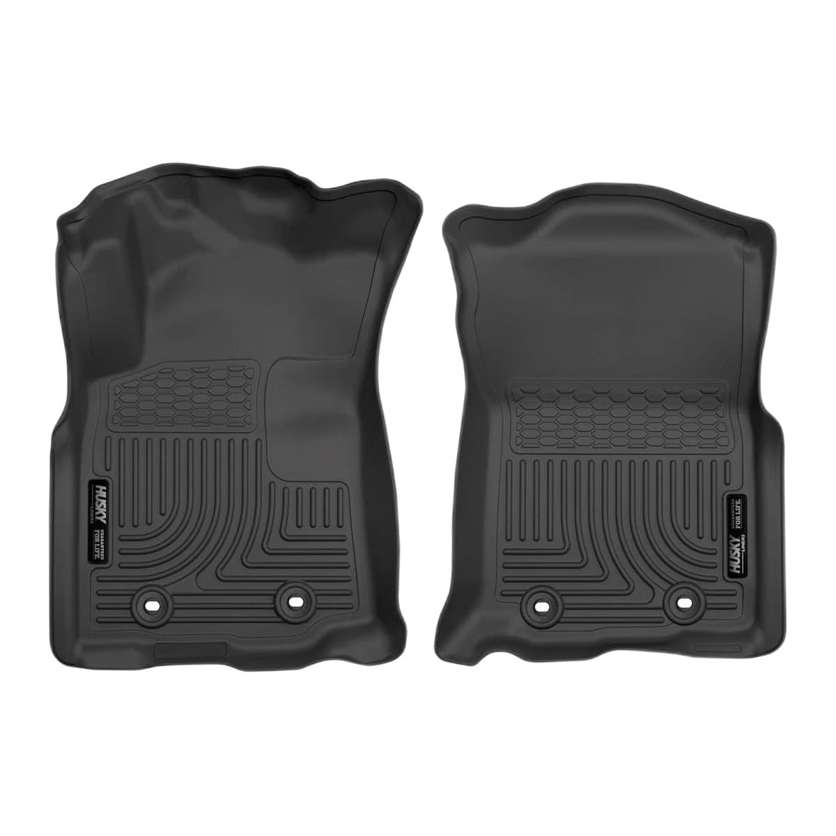 Husky Liners WeatherBeater Front Floor Liners | 2018-2023 Toyota Tacoma, Double & Access Cab Only w/ Automatic Trans, Black