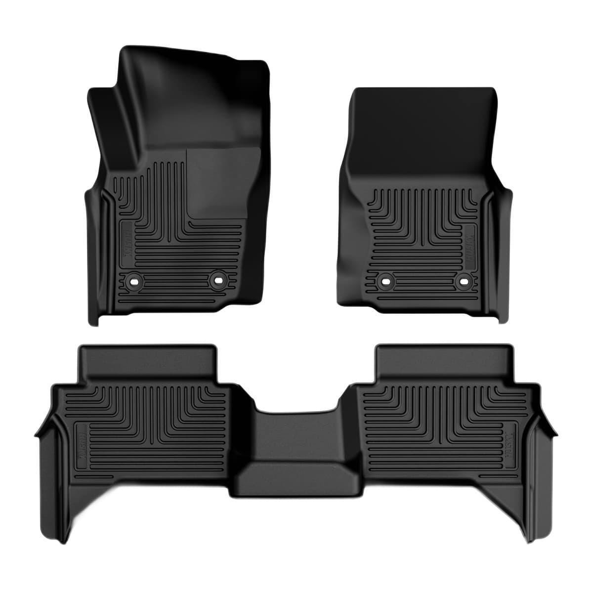 Husky Liners WeatherBeater Front & 2nd Row Floor Liners | 2024-2026 Toyota Tacoma Double Cab Only with Manual Transmission, Black