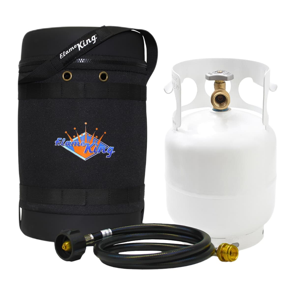 Flame King Gas Hauler Kit with 5-lb Propane Tank & Rubber Hose