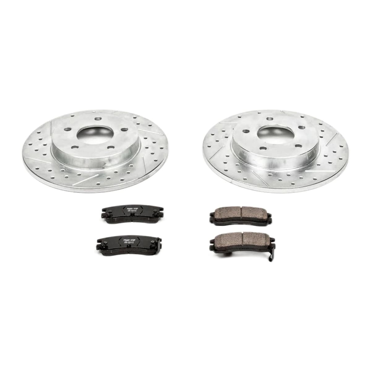 PowerStop Z23 Evolution Sport Rear Brake Kit - Carbon-Fiber Ceramic Pads & Drilled/Slotted Rotors (K3115)