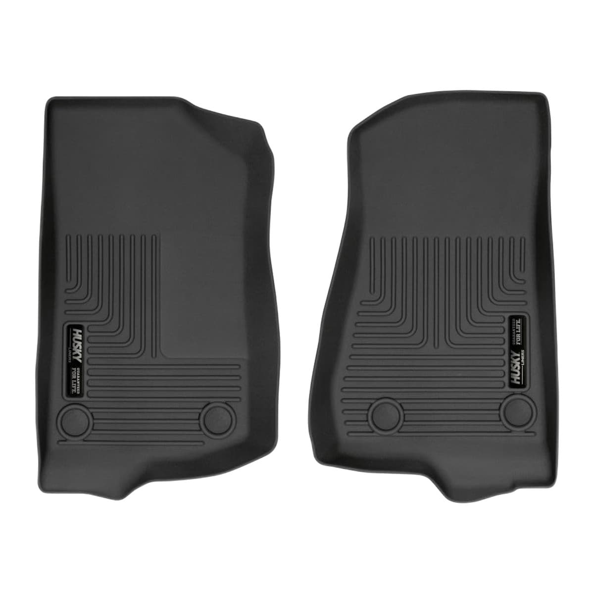 Husky Liners WeatherBeater Front Row Floor Liners | 2018-2026 Jeep Wrangler JK, 2019-2026 Wrangler JL 2-Door & 4-Door and 2020-2026 Gladiator, Black