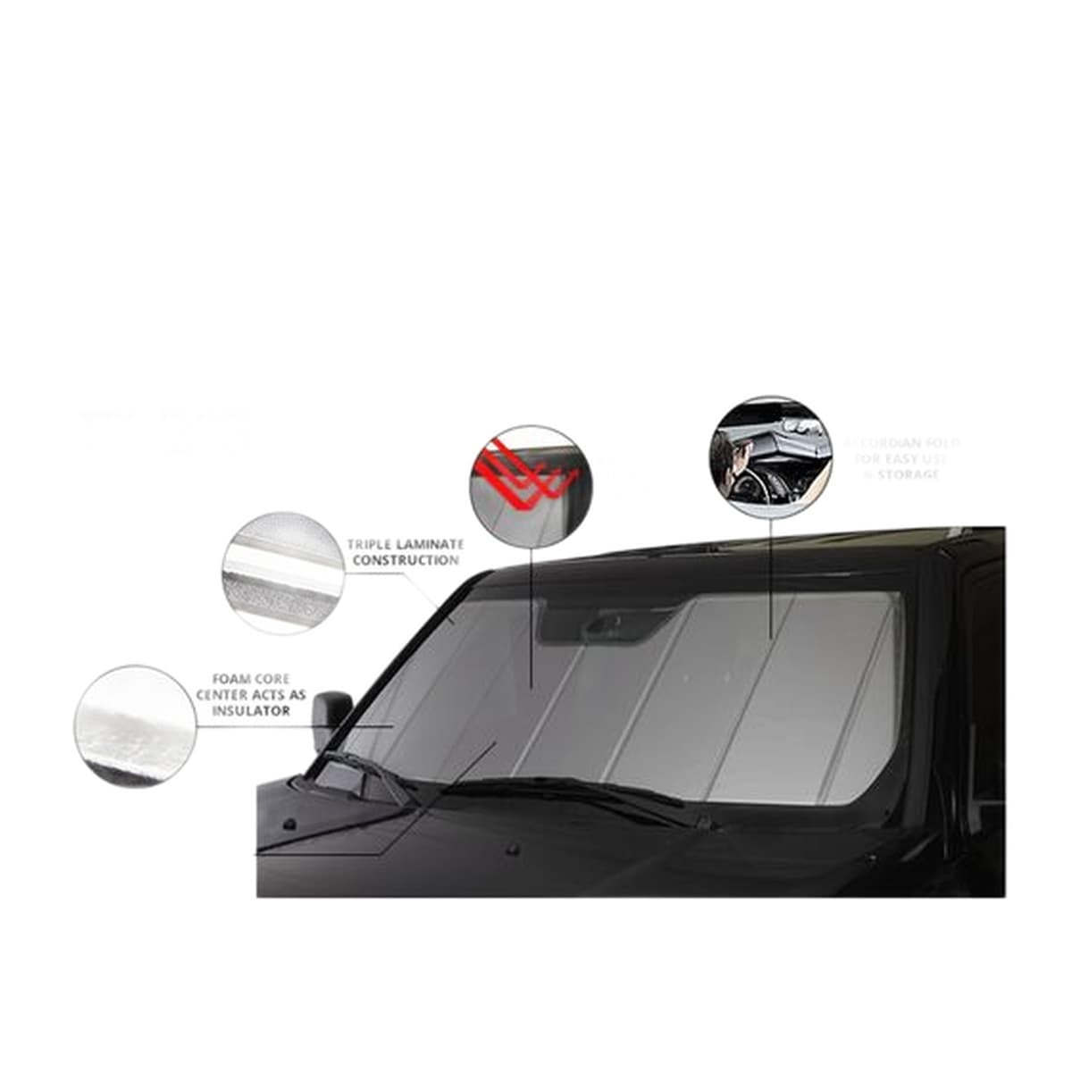 Covercraft UVS100 Ford Logo Custom Windshield Sunshade | 2021-2026 Ford F-150 & F-150 Lightning, Silver