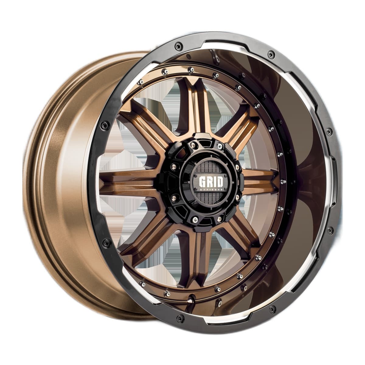 Grid Off-Road GD10 Wheel | 17x9.0, 5x150, 0mm Offset, Gloss Bronze / Blk Lip