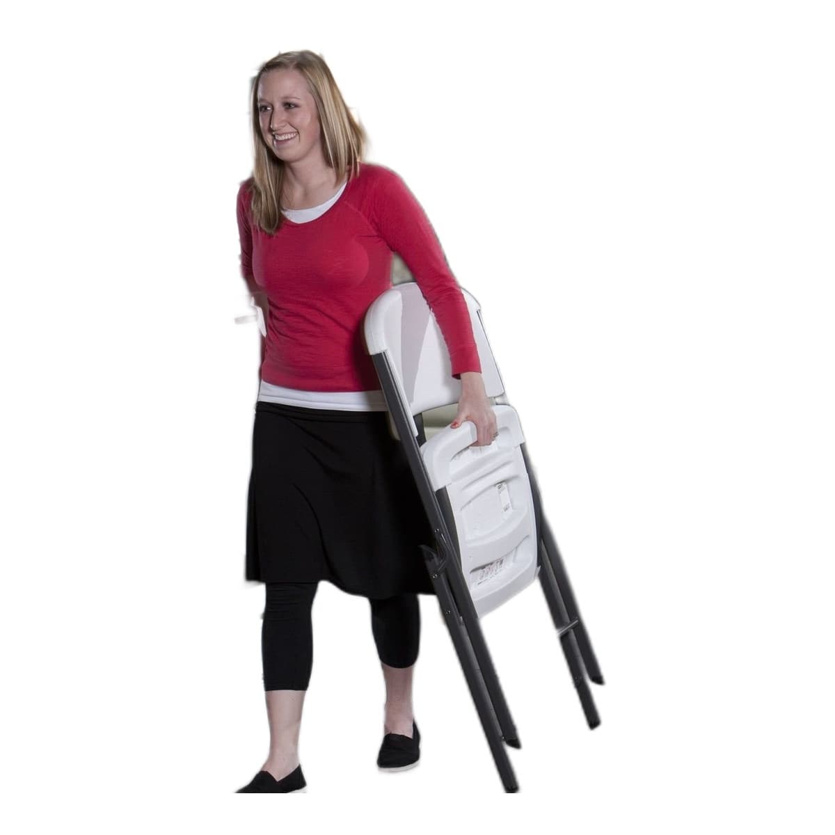 Lifetime Commercial Folding Chair - 4 Pack, White Granite