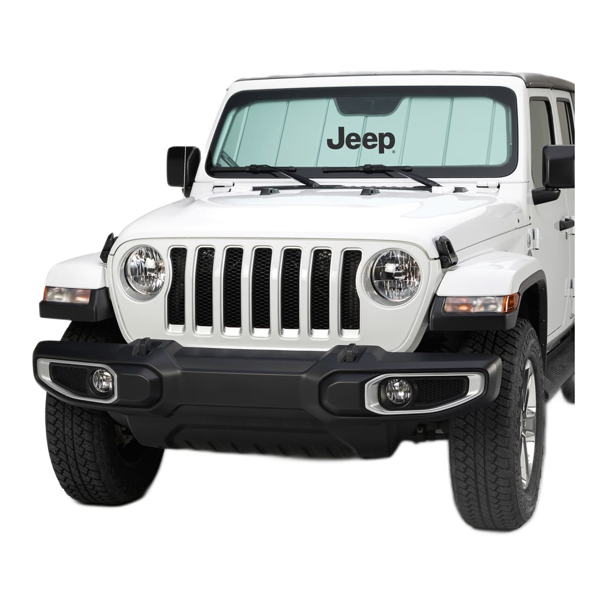 Covercraft UVS100 Original Custom Windshield Sunshade | Jeep Logo, 2011-2018 Jeep Wrangler, Silver