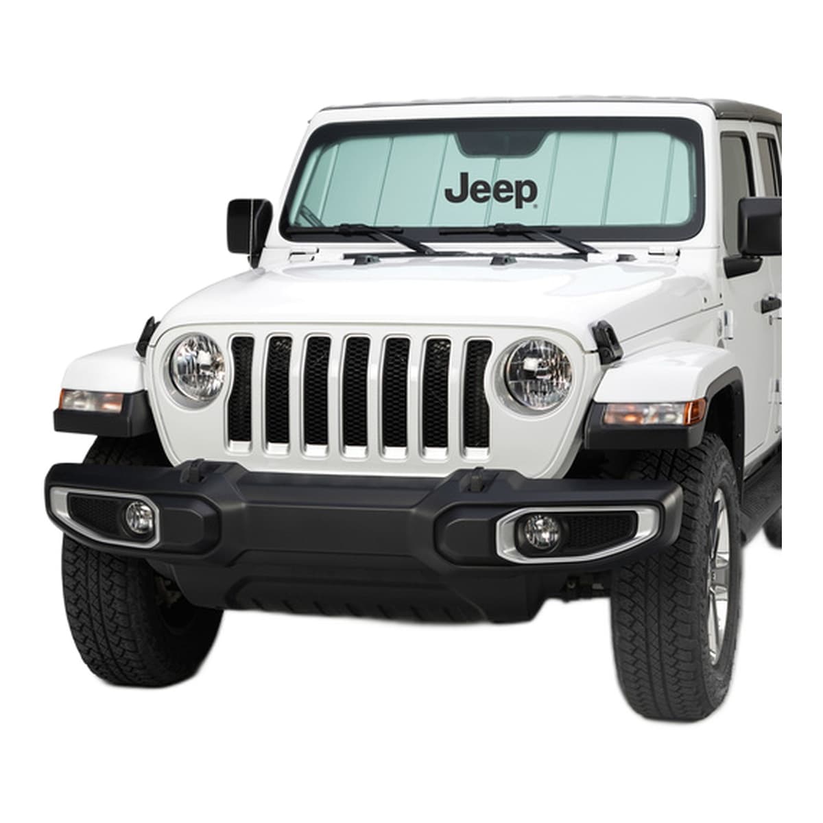 Covercraft UVS100 Original Custom Windshield Sunshade | Jeep Logo, 2011-2018 Jeep Wrangler, Silver