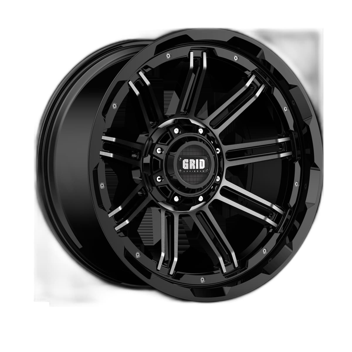 Grid Off-Road GD18 Wheel | 20x9.0, 5x127/139.7, 0mm Offset, Gloss Black Machined