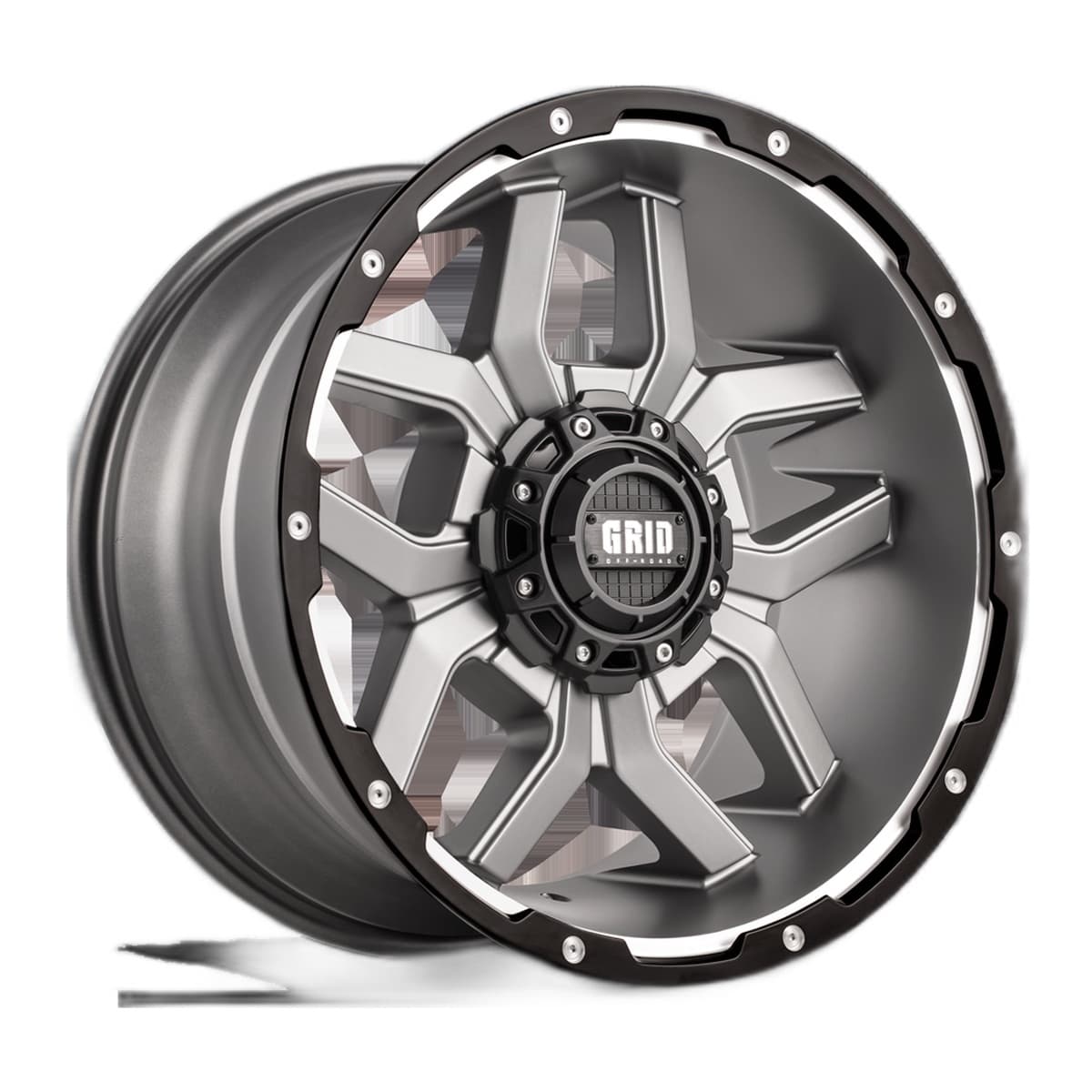 Grid Off-Road GD07 Wheel | 18x9, 5x127/139.7, 15mm Offset, Matte Anthracite / Blk Lip